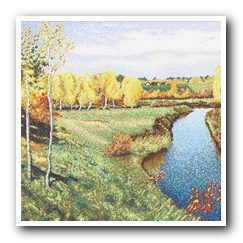 Мозаичное панно - «Осенняя река»